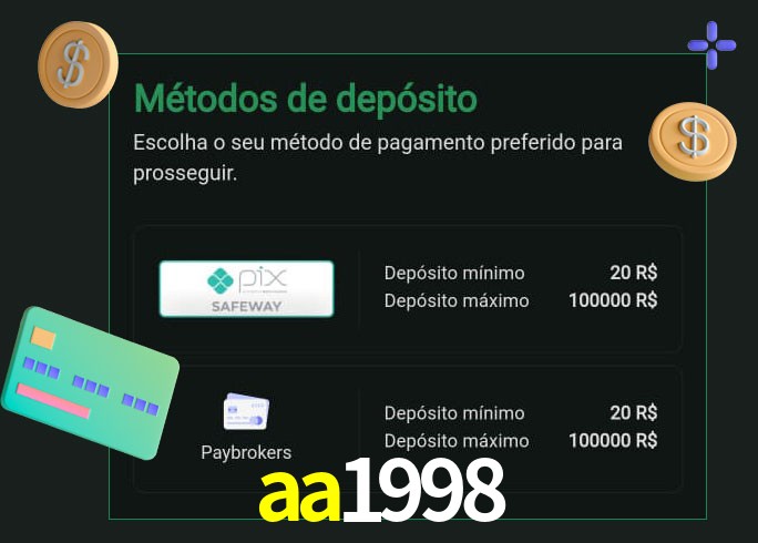 O cassino aa1998 oferece uma grande variedade de métodos de pagamento